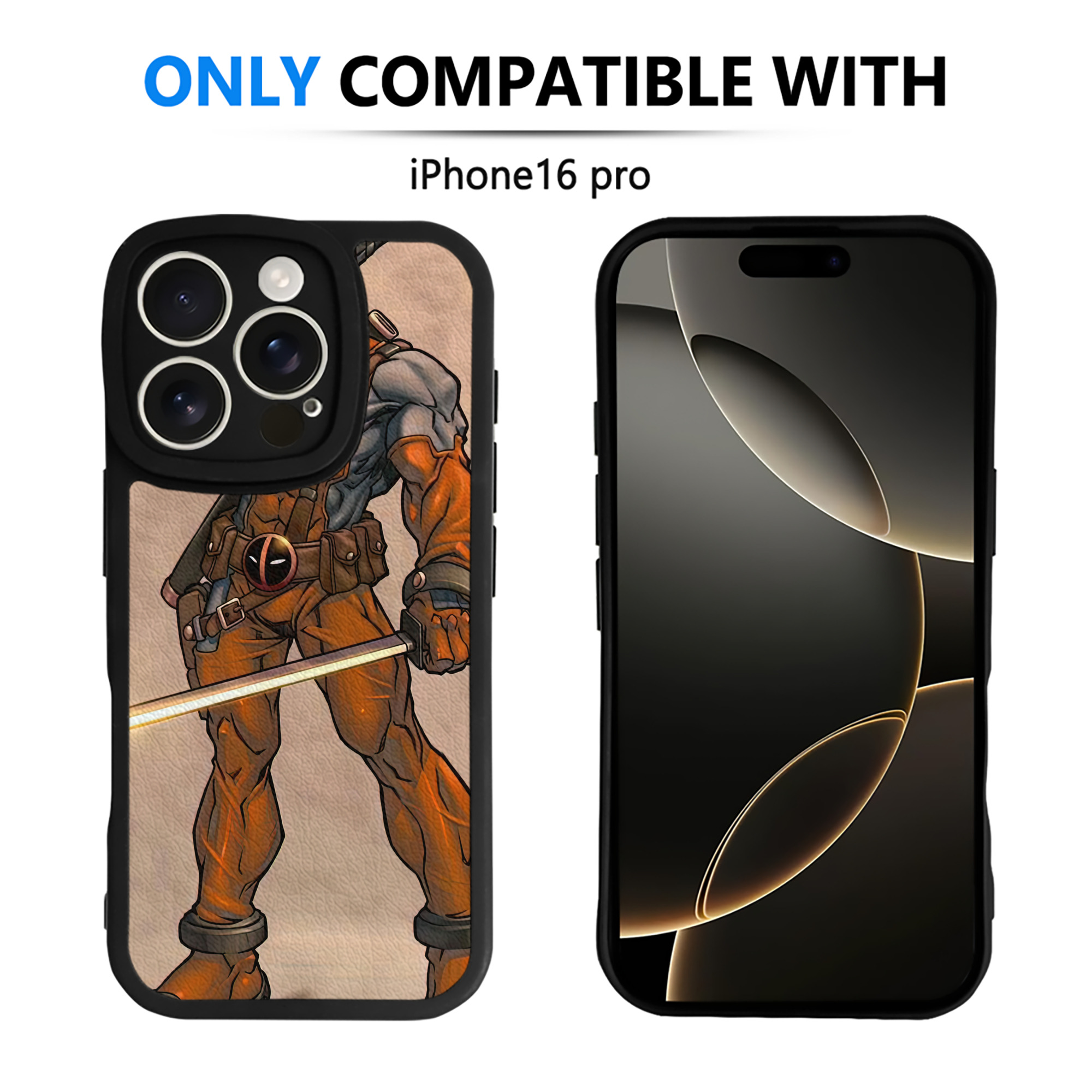（画像用） Deadpool デッドプール 【iPhone 16シリーズ対応】シリコンスマホケース（レザー調） 材質：シリコン